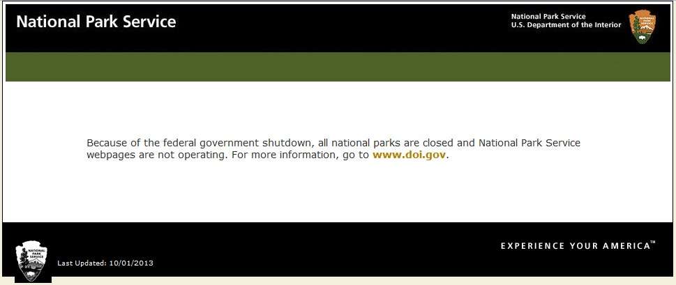 National Park Service shutdown