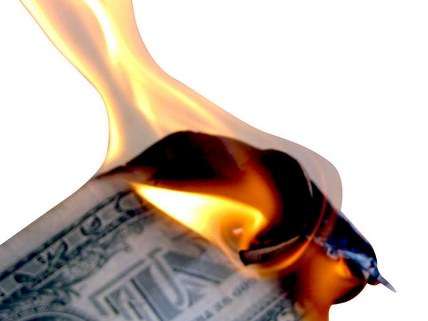 Burning dollar