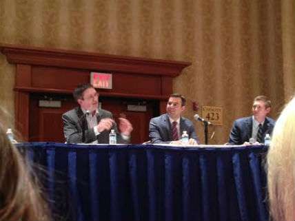Justin Amash and Thomas Massie at a panel at the 2015 International Students for Liberty Conference in D.C.