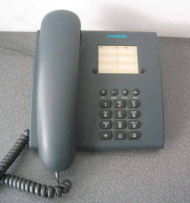 a landline telephone