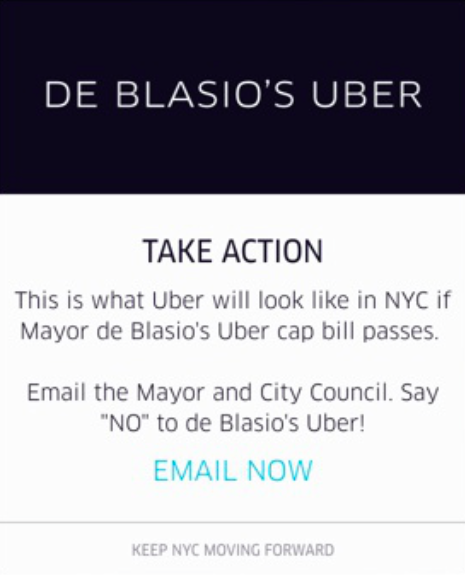 A screen cap of the Uber message