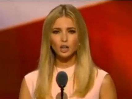 Ivanka Trump addressing the Republican National Convention.