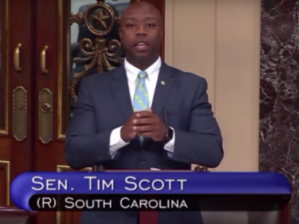 Sen. Tim Scott speaks on the Senate floor