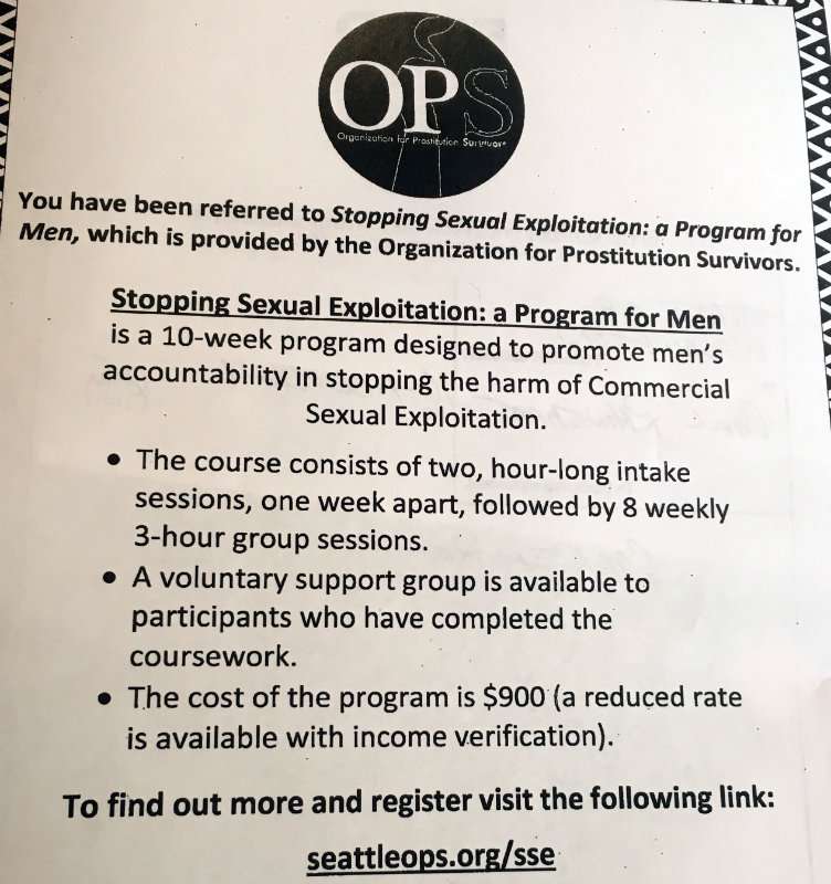 Flyer for the Stopping Sexual Exploitation course League members must take