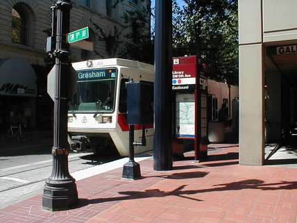 MAX blue line in downtown Portland