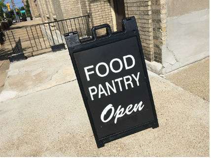 A church food pantry