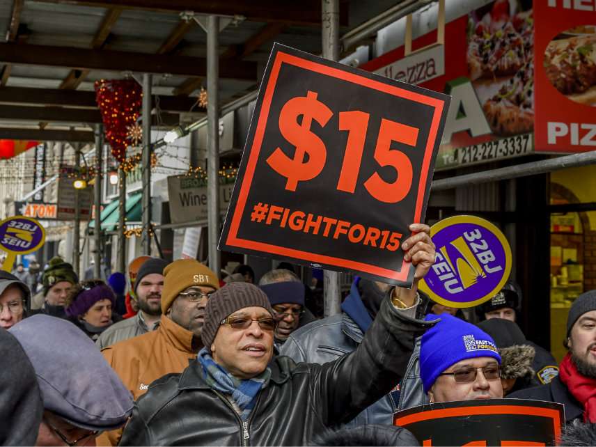 Minimum wage protesters in New York City