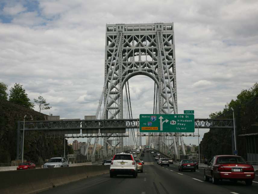 George Washington bridge, approach from the New Jersey side.