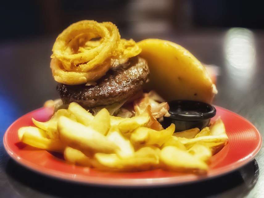 Burger and fries