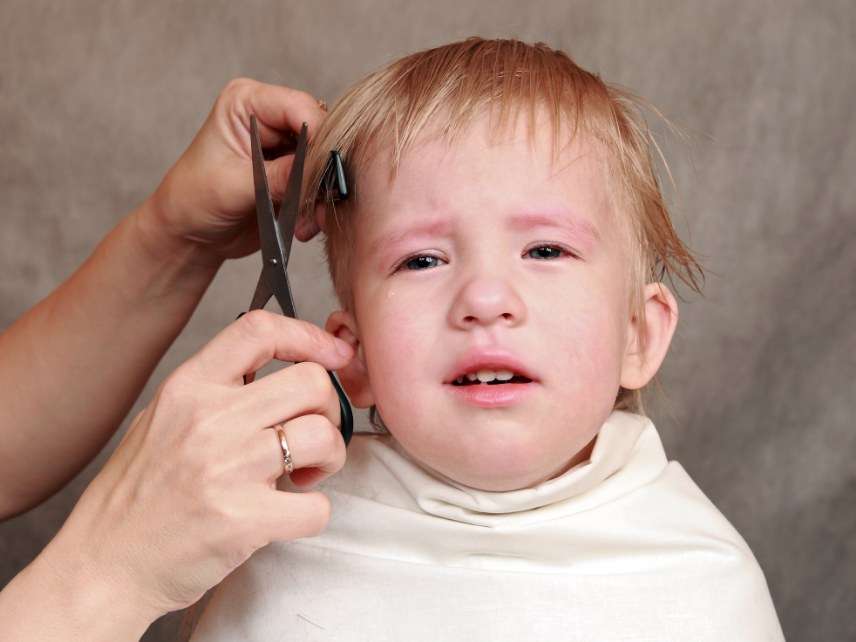 Child getting haircut