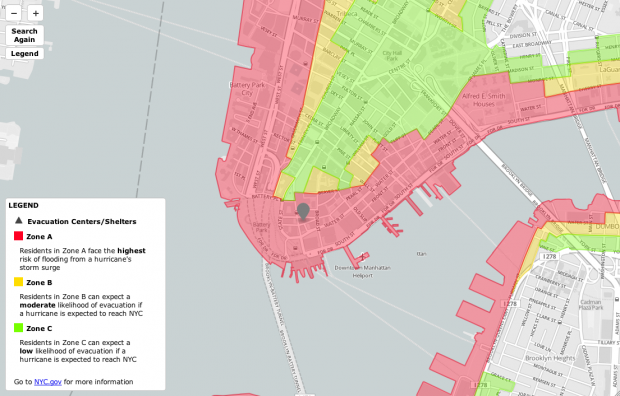 A closer look at NYC evacuation zones