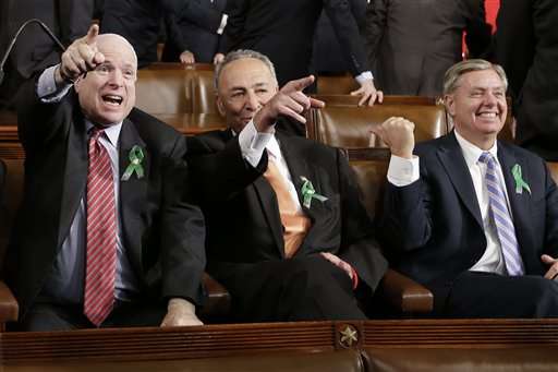 Comprehensive immigration reform is being led by the Senate's Top Men. ||| AP Photo/Charles Dharapak, Pool