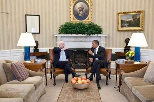 Would be so much happier if that was a bowl of peach slices. ||| Pete Souza, White House