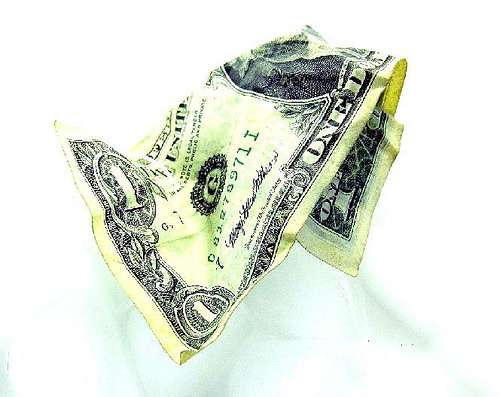 Crumpled dollar