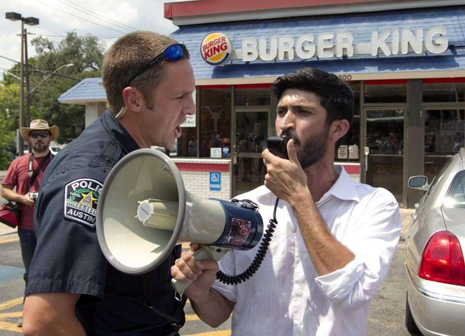 The strike's the thing. Wherein to catch the conscience of the Burger King.