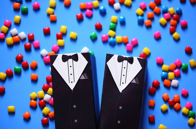 Do people throw tiny pieces of gum instead of rice or confetti at gay weddings?