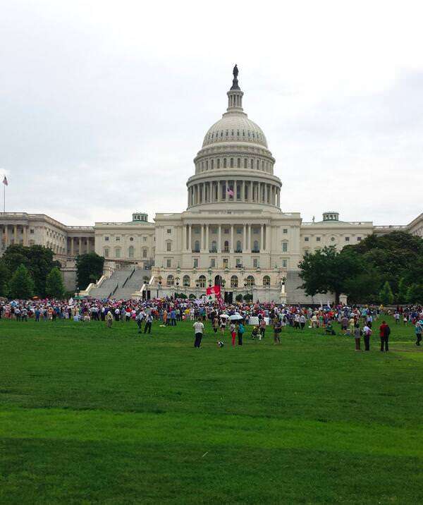 a picture of a protest at the U.S. Capitol