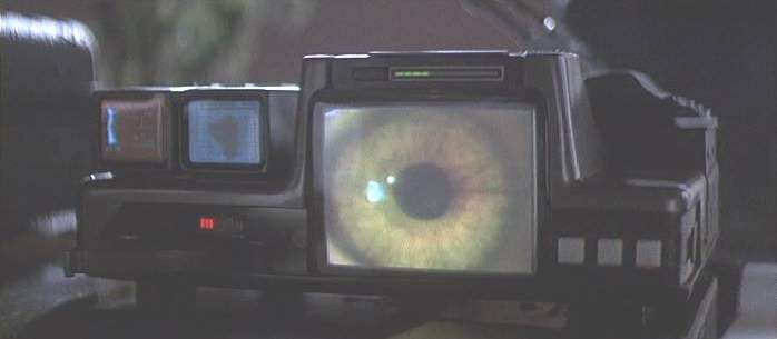 Blade Runner's Voight-Kampff Test: Even in the non-human future, your eyes will be the gateway to your soul. Which you won't have.