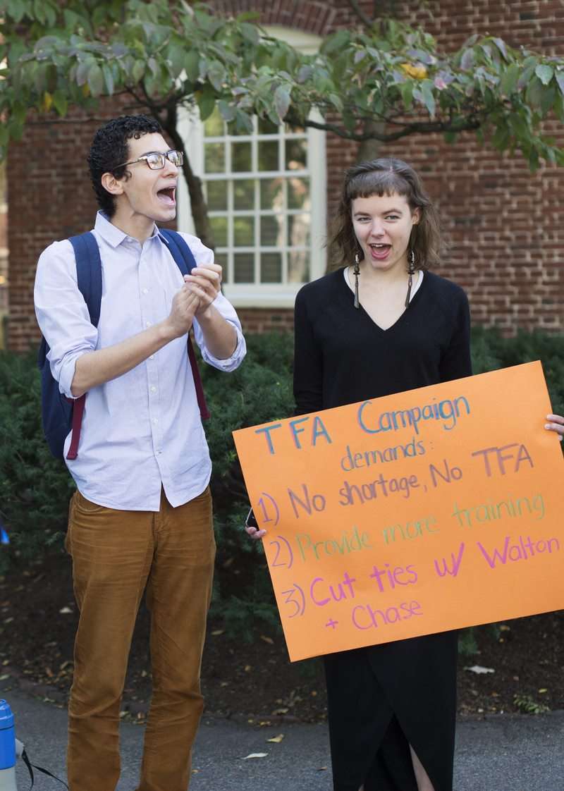 The teachers united/Will never be fired.