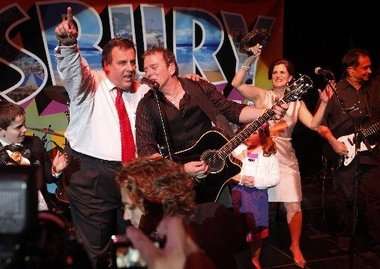 Christie with Bruce Springsteen (GSP Exit 100)