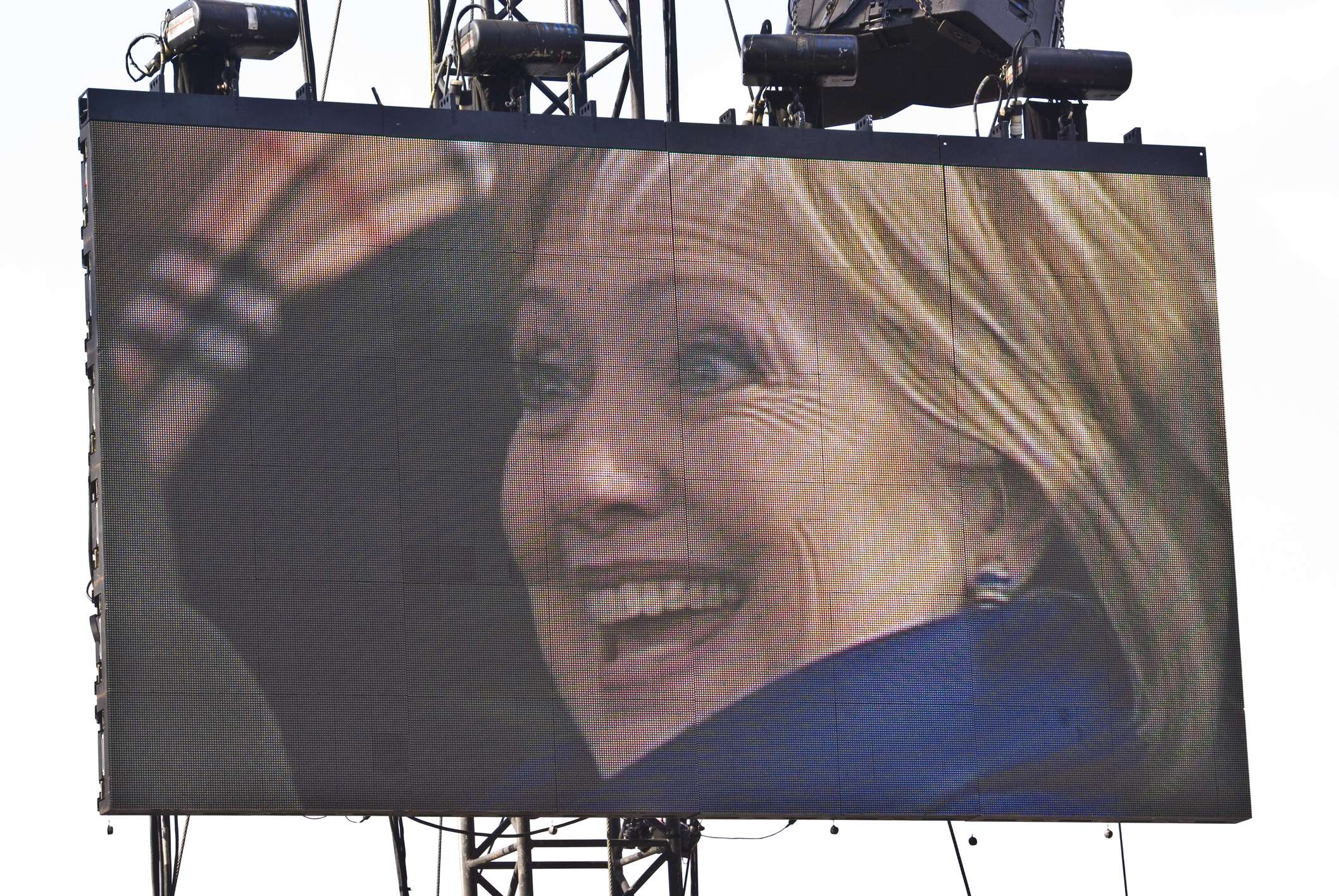 Hillary Clinton on Jumbotron