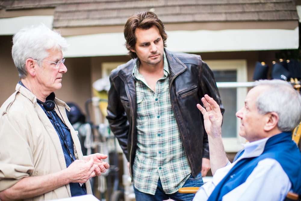 Objectivist philosopher David Kelley, Kristoffer Polaha, and John Aglialoro