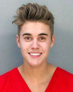 Justin Bieber mugshot