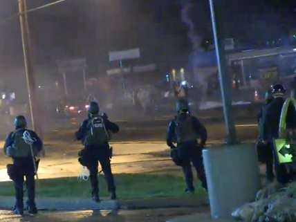 Ferguson, Saturday night, riot police and tear gas