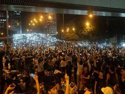 Cellphone protests in Hong Kong