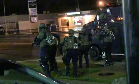 riot police in Ferguson