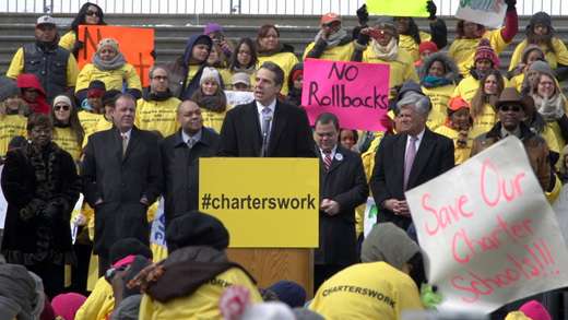 At a charter school rally in Albany on March 4, 2014, Gov. Andrew Cuomo (D-NY) threw his support behind charter schools. |||