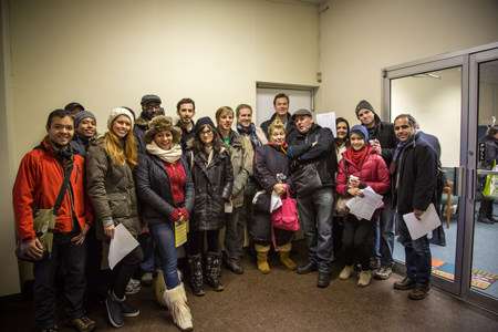 In December 2013, a delegation from the sharing-economy advocacy group, Peers, delivered a pro-Airbnb petition to NY State Senator Liz Krueger (D) |||(Credit: David Medeiros)