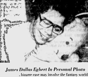 From the Sarasota Herald-Tribune, September 15, 1979. At this point it was clear that Edgbert's disappearance was not related to the role-playing game, but the paper used that caption anyway.