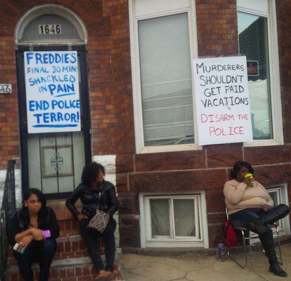 Protesting on the stoop