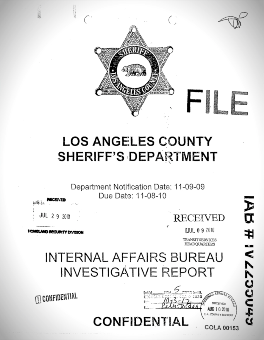 Internal Affairs Bureau Investigative Report