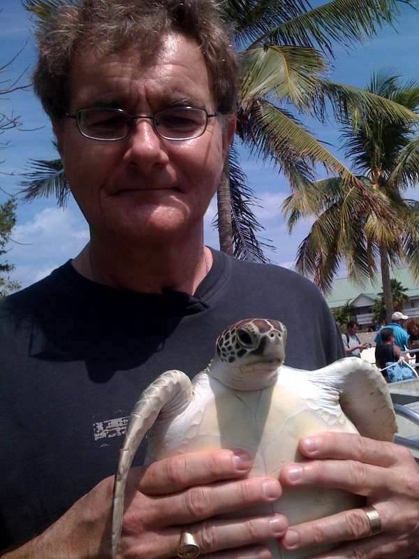 Ron Bailey with turtle