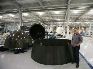 Showing off the goods. Elon Musk