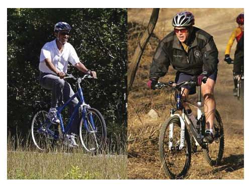 A study in Presidential biking styles suggests there is no hope for America. 