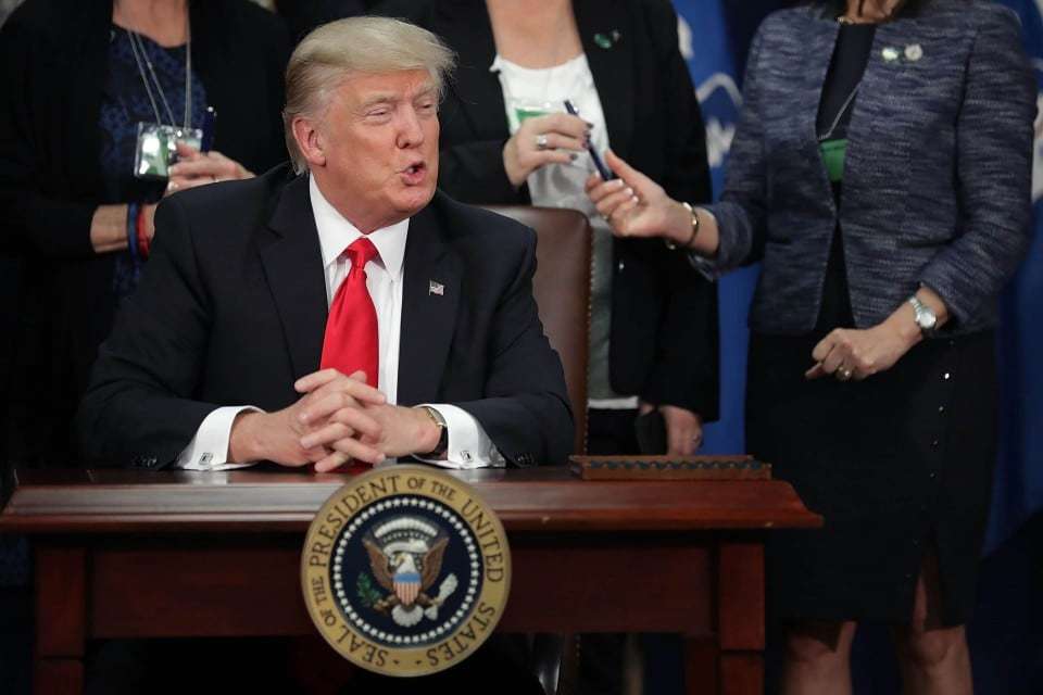 President Donald J. Trump after signing two executive orders. EPA/Chip Somodevilla / POOL (AFP-OUT)