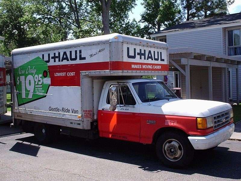 A U-Haul moving truck.