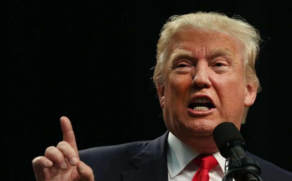 SAN DIEGO, CA - MAY 27: Republican presidential candidate Donald Trump speaks at a rally in San Diego on May 27, 2016 in San Diego, California. Trump is on a Western campaign trip which saw stops in North Dakota and Montana yesterday and two more in California today. (Photo by Spencer Platt/Getty Images)