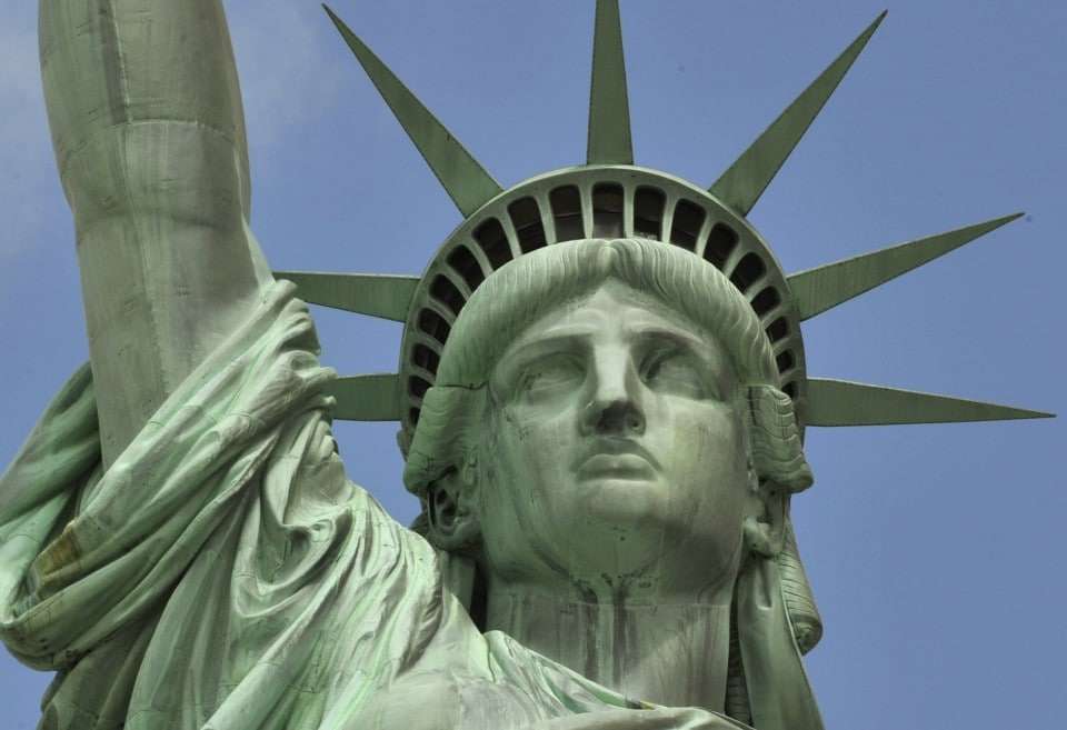 A view of the Statue of Liberty, as Liberty Island opens to the public on July 4, 2013 for the first time since Superstorm Sandy slammed into the New York area. The Statue of Liberty, one of America's most recognizable symbols, reopens just in time for the July 4 national holiday, after being repaired from damage inflicted last year by Hurricane Sandy. AFP PHOTO / TIMOTHY CLARY (Photo credit should read TIMOTHY CLARY/AFP/Getty Images)