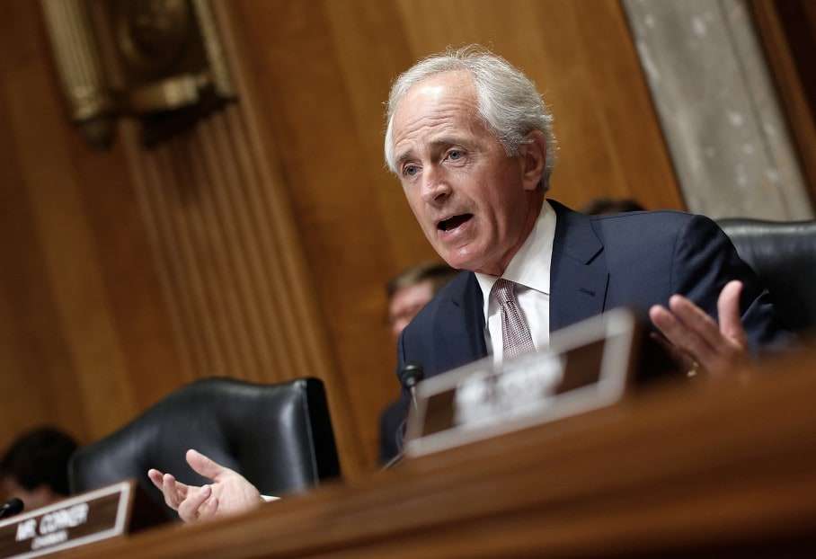 WASHINGTON, DC - AUGUST 06: Committee Chairman Sen. Bob Corker (R-TN) speaks on U.S. President Barack Obama's remarks on the Iran nuclear deal prior to a hearing held by the Senate Foreign Relations Committee August 6, 2015 in Washington, DC. The committee heard testimony on the "Review of the 2015 Trafficking in Persons Report." (Photo by Win McNamee/Getty Images)