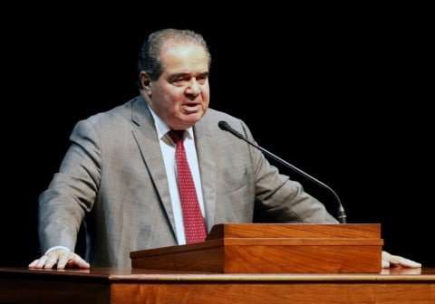 In this Oct. 2015 photo, Supreme Court Justice Antonin Scalia speaks at the University of Minnesota. (Jim Mone/AP)