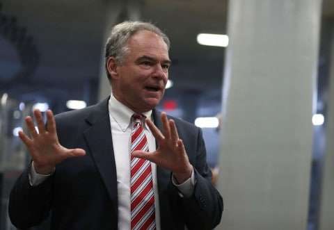 Democratic Senator Tim Kaine, a longtime critic of unilateral presidential warmaking.