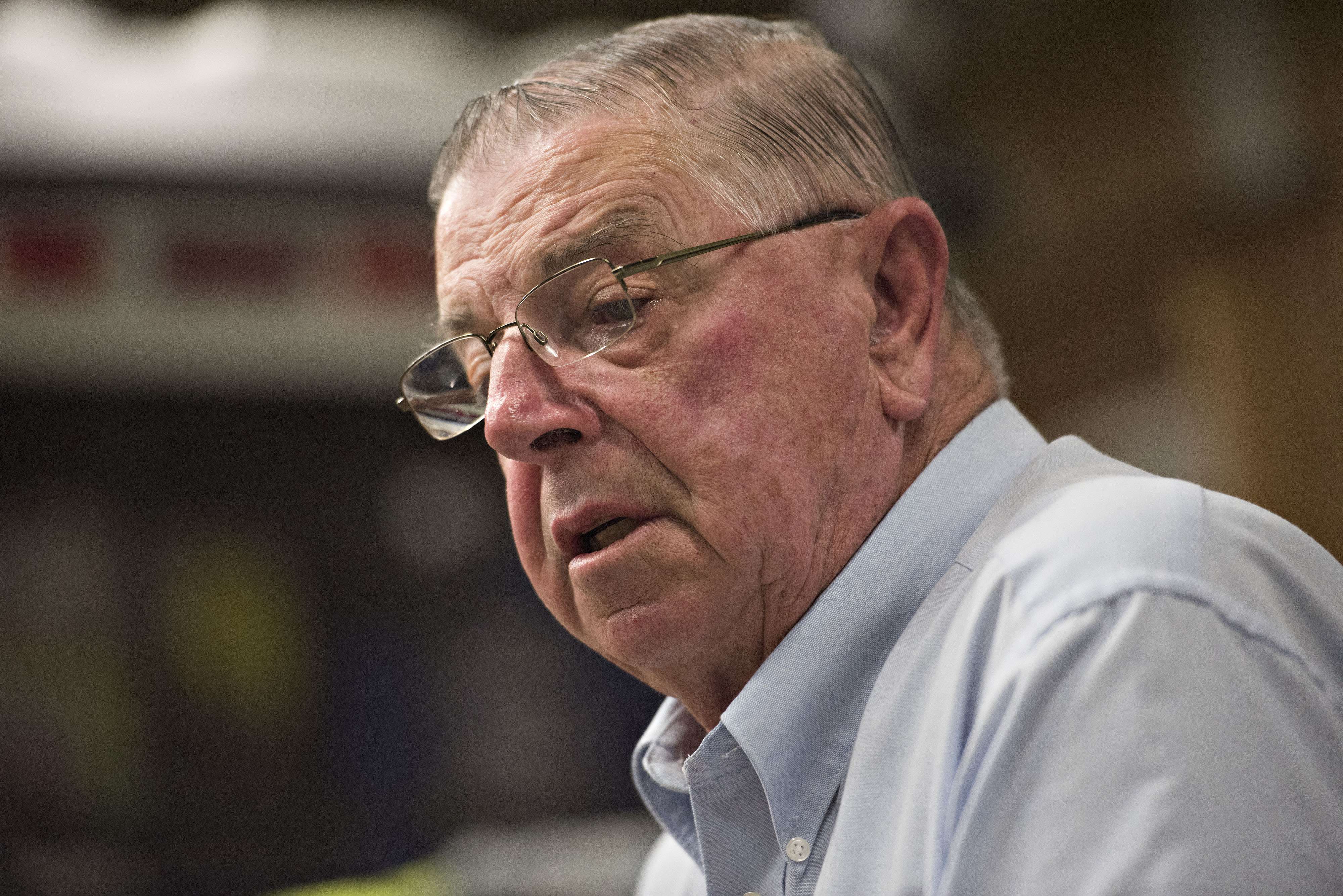 Henry Rayhons, an Iowa state legislator, speaks during an Oct. 8 interview in Garner, Iowa. Rayhons was at the time awaiting trial on a felony charge that he raped his wife, Donna Young, at a nursing home where she was living. (Daniel Acker/Bloomberg News)