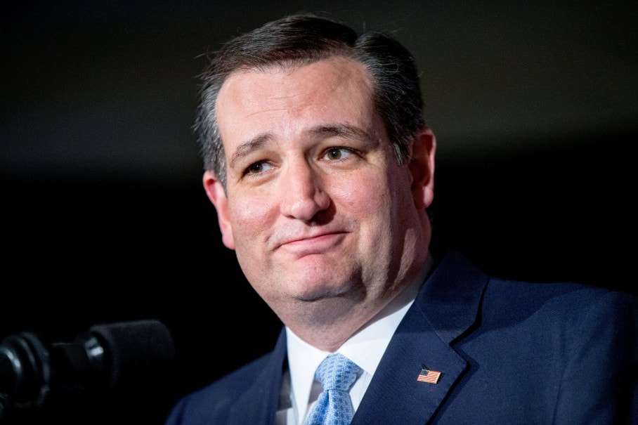 Republican presidential candidate, Sen. Ted Cruz, R-Texas, pauses while speaking at his South Carolina primary night rally at the South Carolina State Fairgrounds in Columbia, S.C., Saturday, Feb. 20, 2016. (AP Photo/Andrew Harnik)