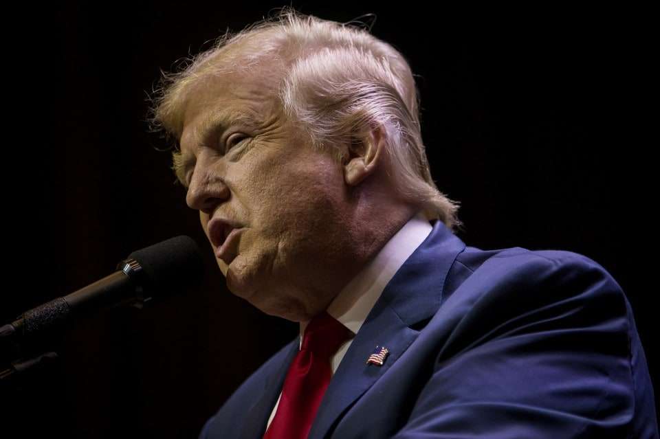 Donald Trump, 2016 Republican presidential nominee, speaks during a campaign rally at the Venetian Hotel and Casino in Las Vegas, Nevada, U.S., on Saturday, Oct. 30, 2016. An ABC News/Washington Post tracking poll released Sunday showed 46 percent of voters supporting Clinton and 45 percent supporting Donald Trump, although Clinton still appeared to have the clearest path to the 270 electoral college votes needed to win the presidency. Photographer: Eric Thayer/Bloomberg